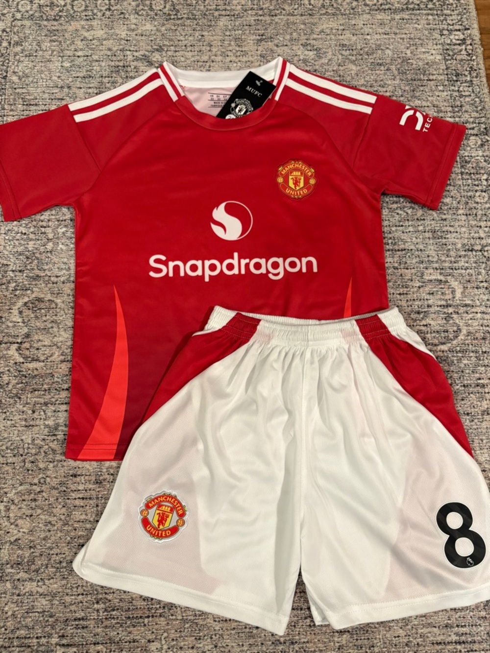 Bruno Fernandes 8 Kids Soccer Jersey Toddler Youth Kit 2 Piece Set